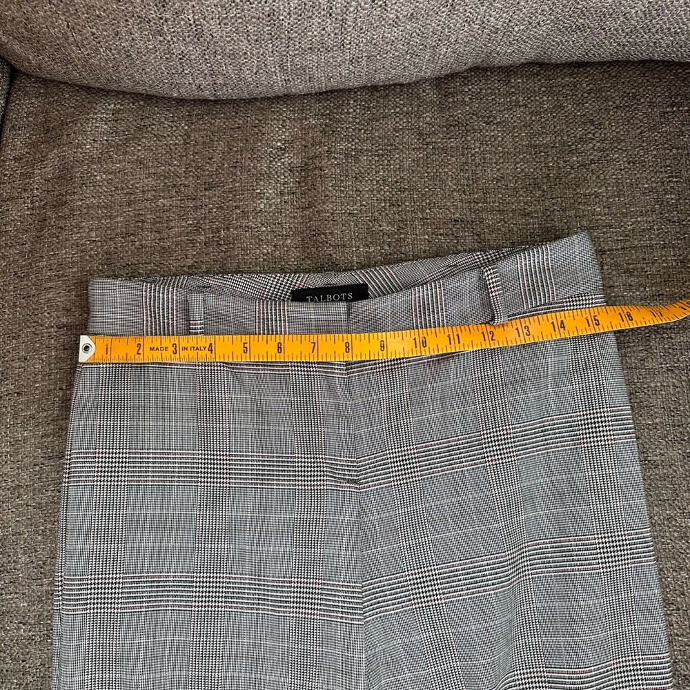 Talbots Petites Curvy Gray Glen Plaid Trousers Straight Leg Dress Pants 4P - Picture 5 of 13